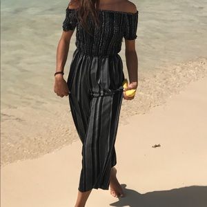 Black White Off The Shoulder Jumpsuit